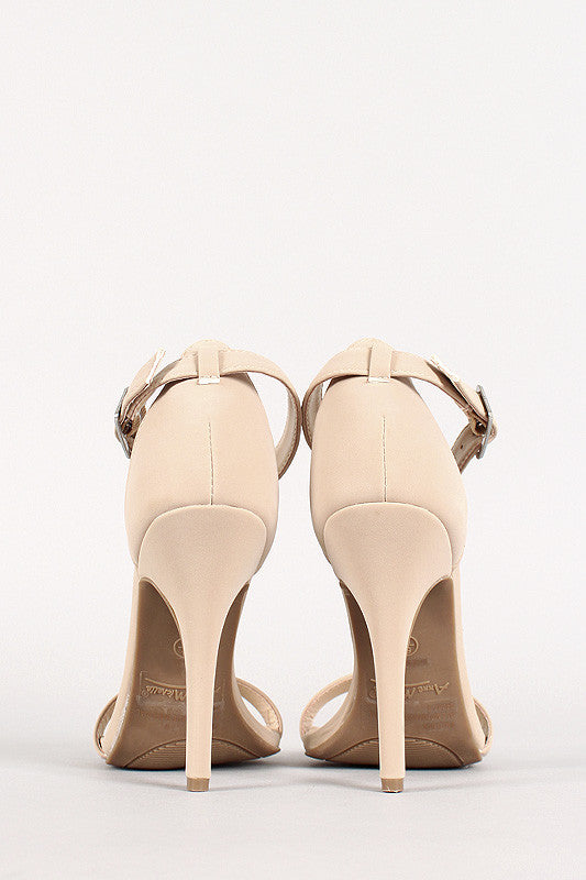 Anne Michelle Simple Nubuck Open Toe Heel