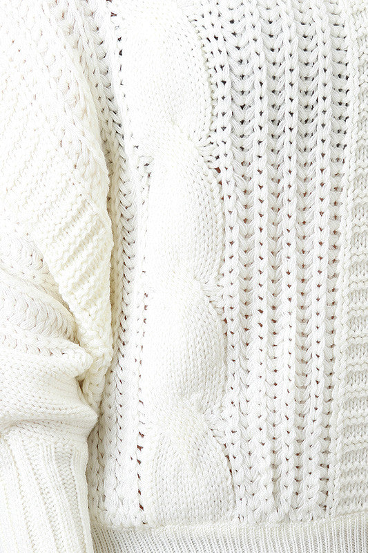 Cable Knit Dolman Mini Dress