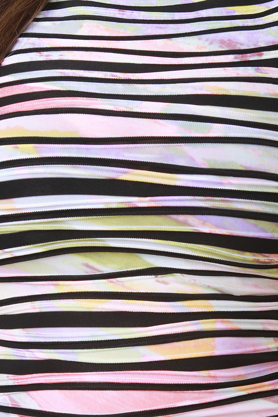 Nylon Striped Bodycon Dress