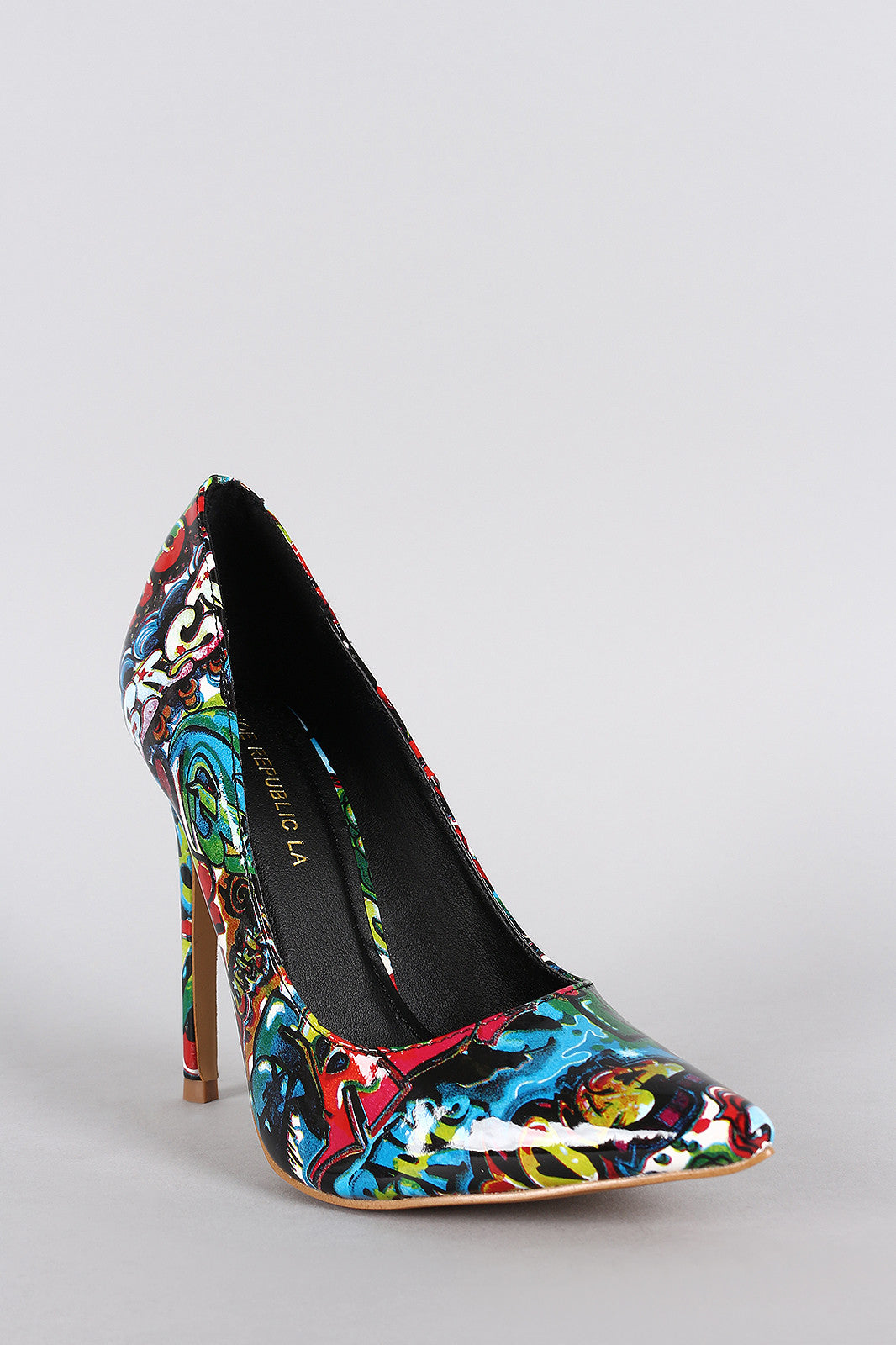 Shoe Republic Graffiti Print Pointy Toe Pump