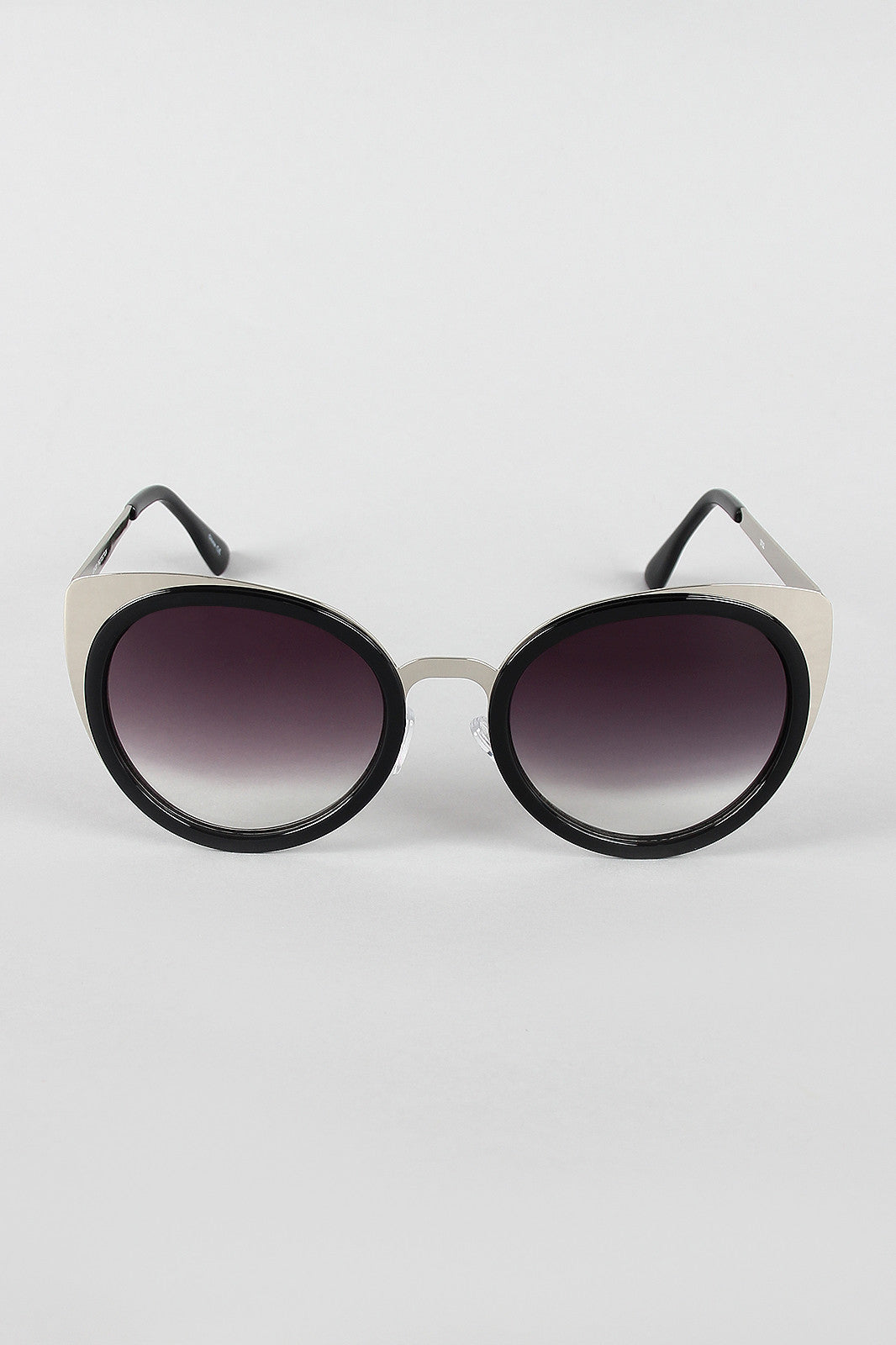 Metallic Frame Cat Eye Sunglasses