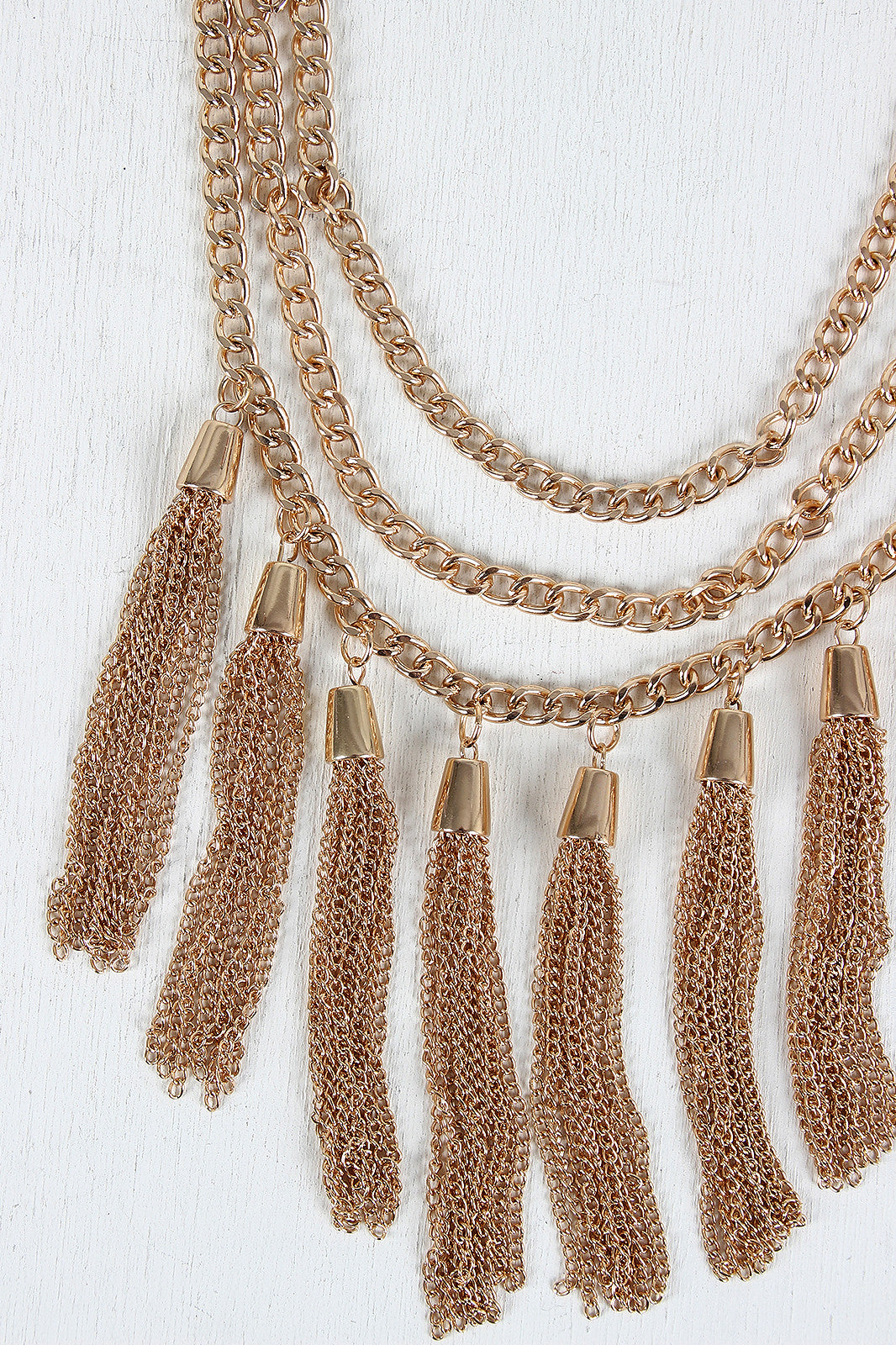 Three Chains Tassel Necklace