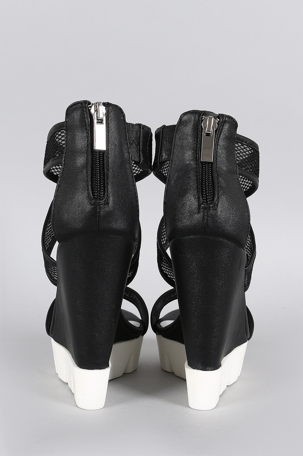 Bamboo Mesh Lug Sole Platform Wedge