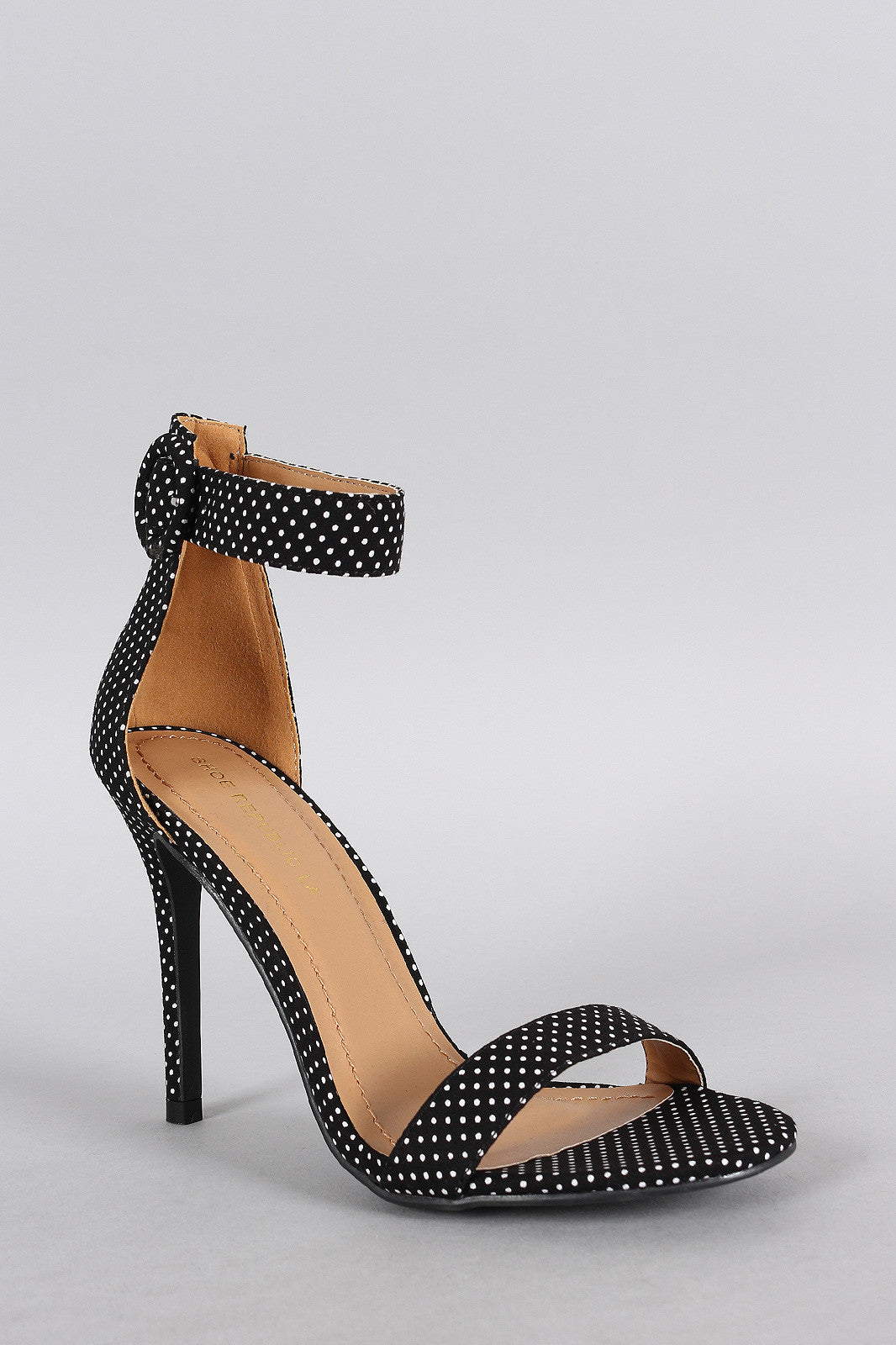 Shoe Republic LA Polka Dot Ankle Strap Heel