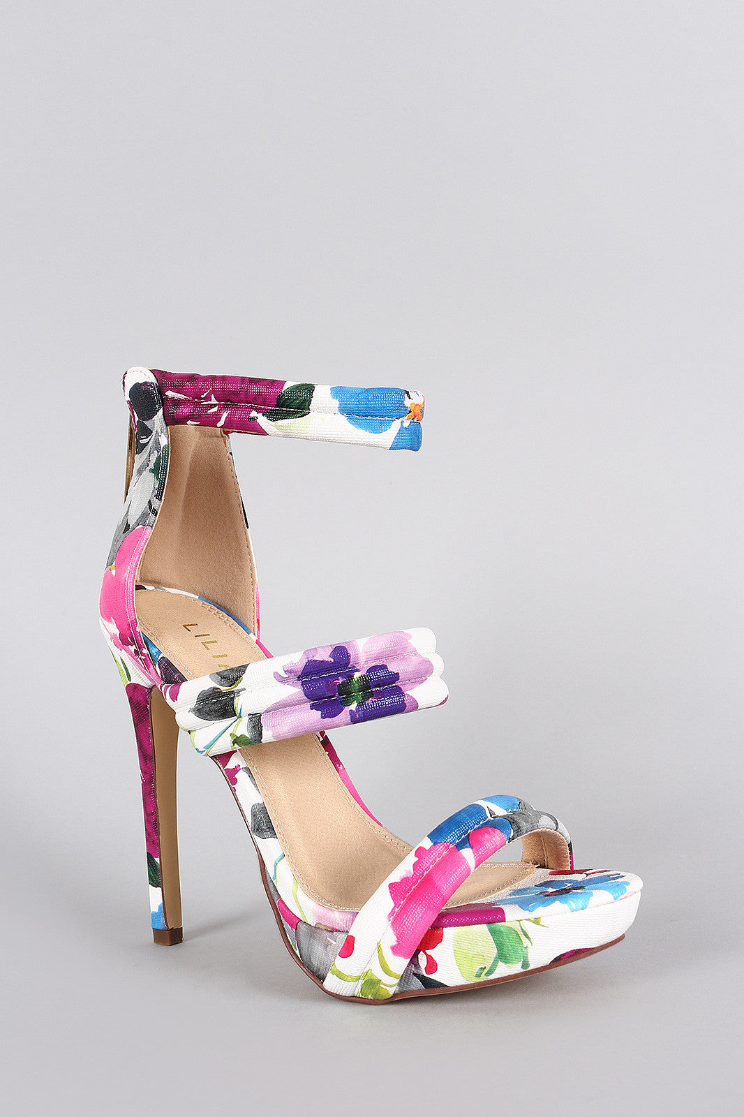 Liliana Warm Floral Open Toe Heel