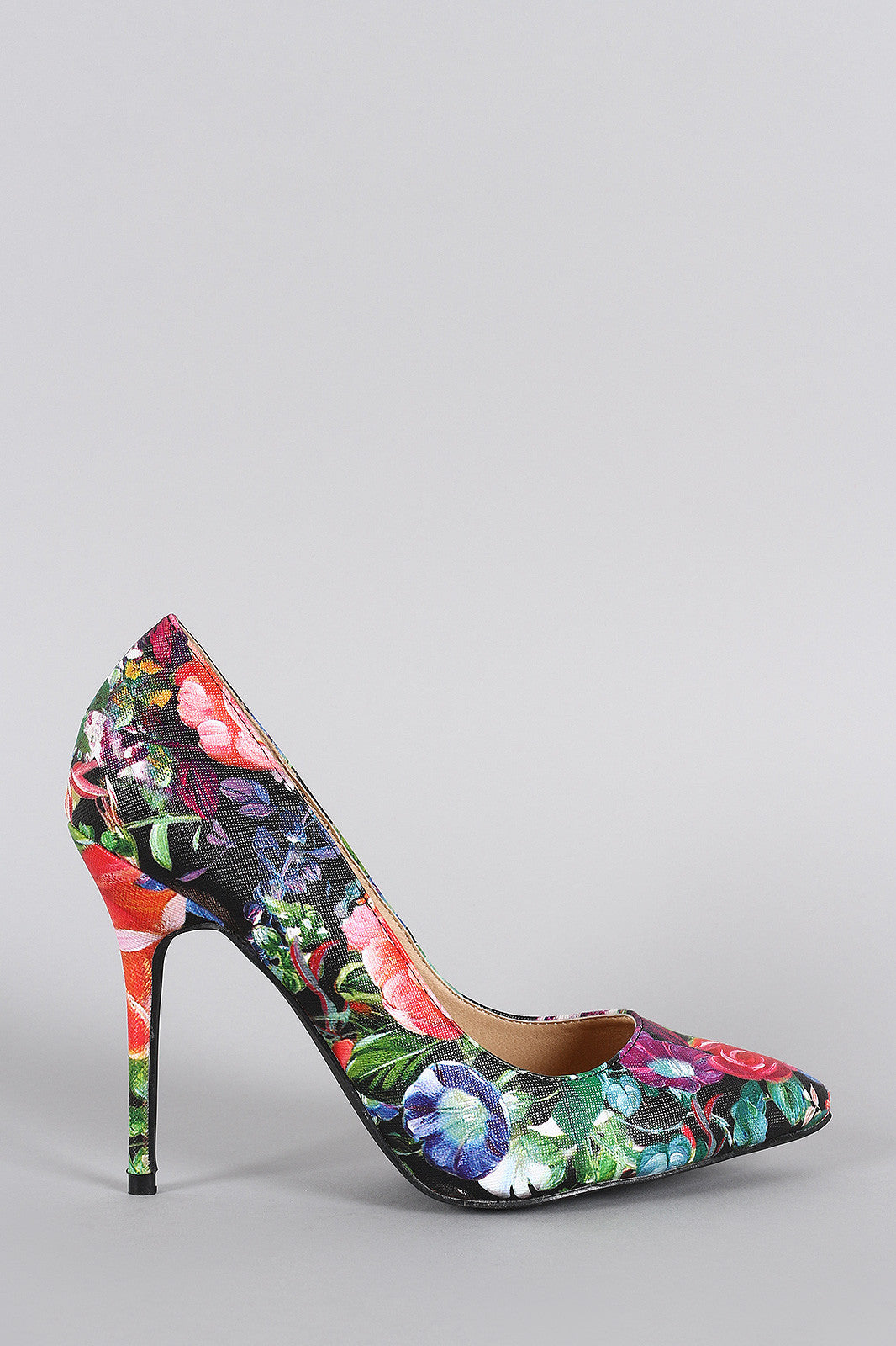 Liliana Multicolor Floral Pointy Toe Stiletto Pump