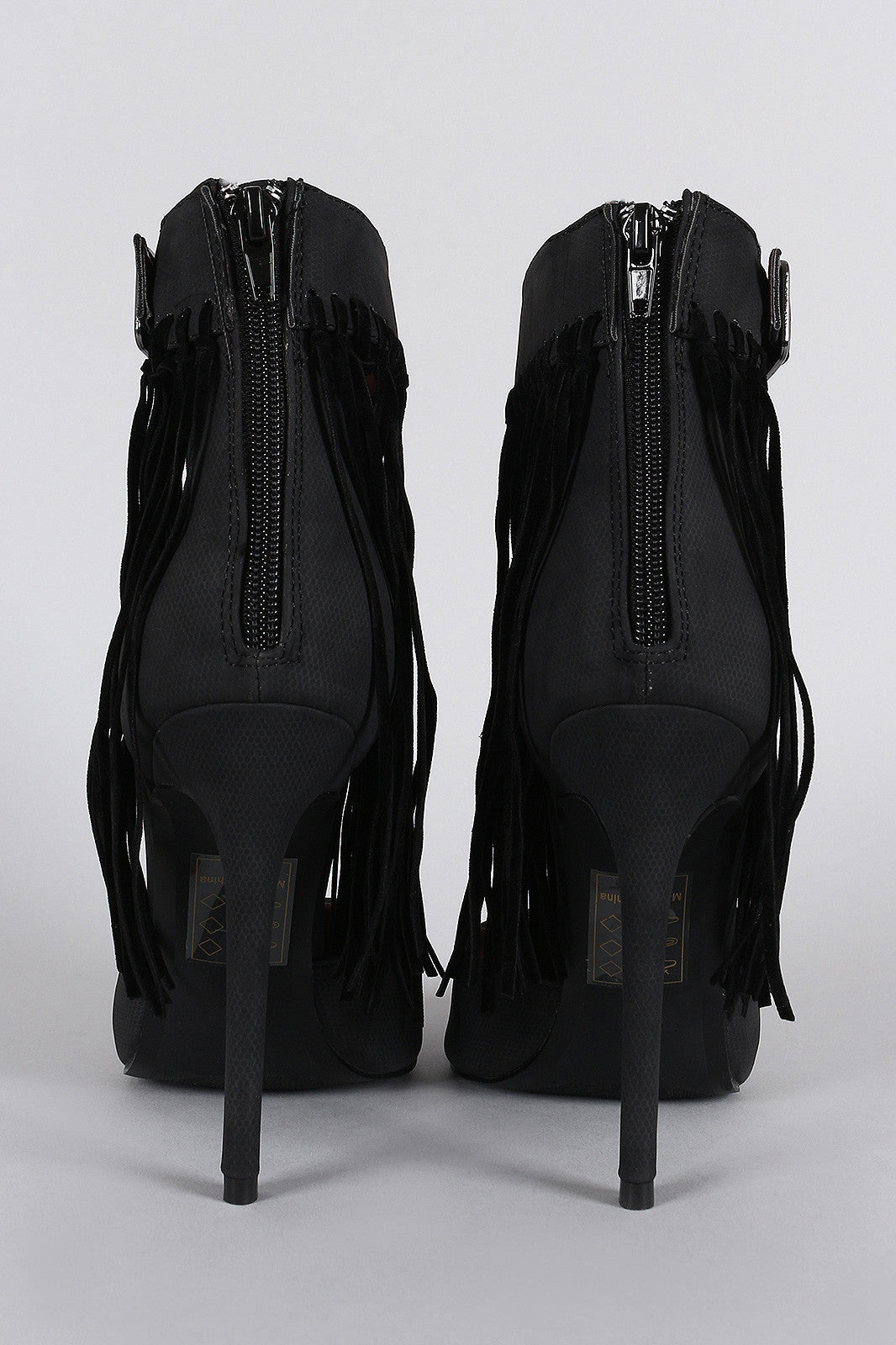 Shoe Republic LA Knotted Fringe Cuff Pointy Toe Pump