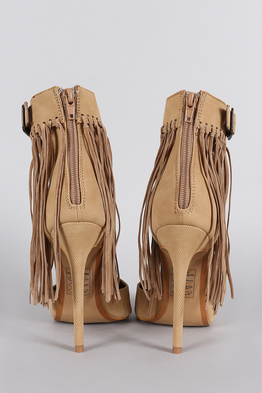 Shoe Republic LA Knotted Fringe Cuff Pointy Toe Pump
