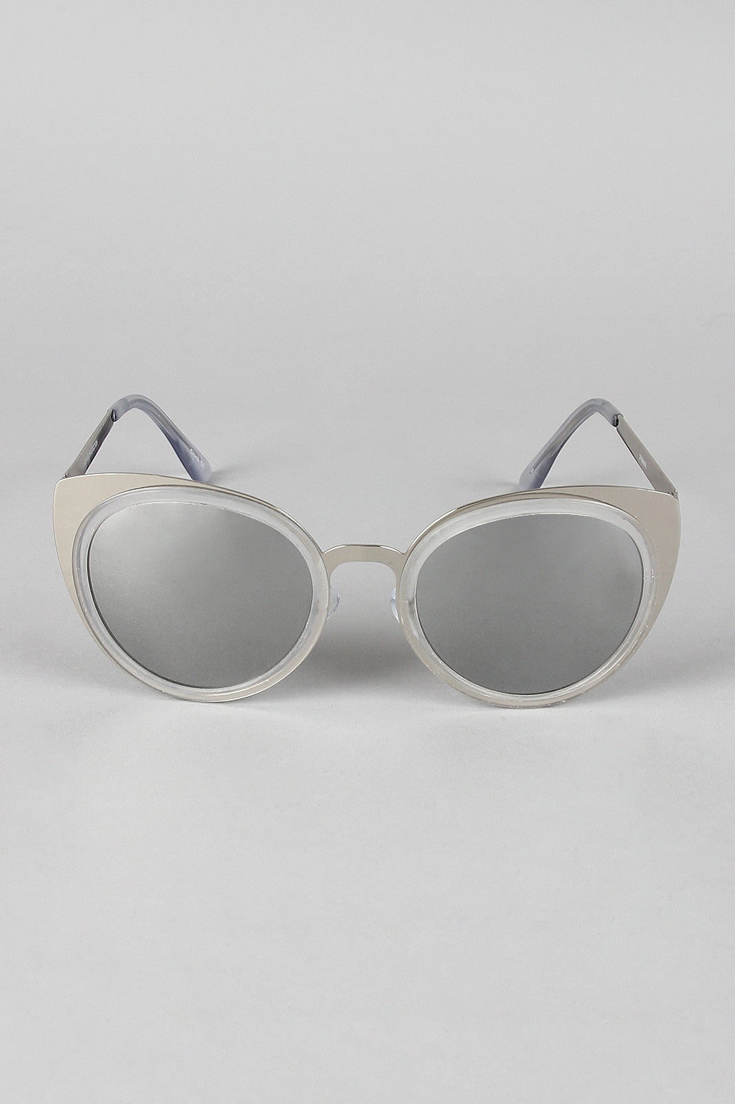 Redacted Metallic Frame Cat Eye Sunglasses