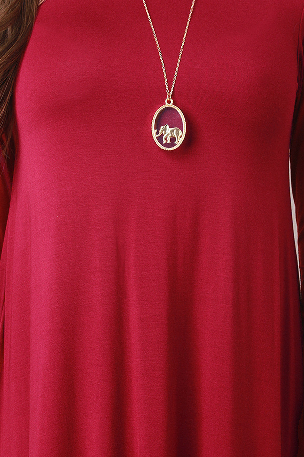 Long Sleeve Sharkbite Midi Dress