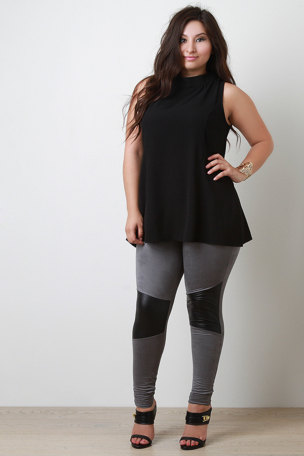 Princess Seams Sleeveless Chiffon Trapeze Top