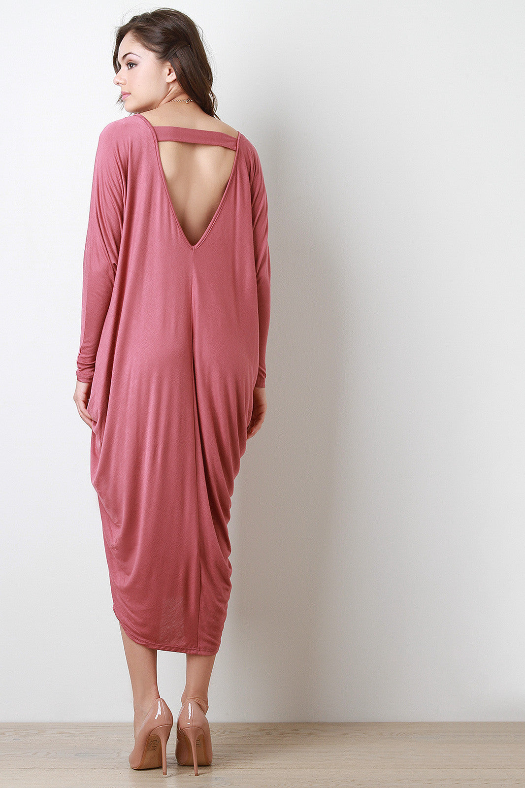 Keyhole Draping Maxi Dress