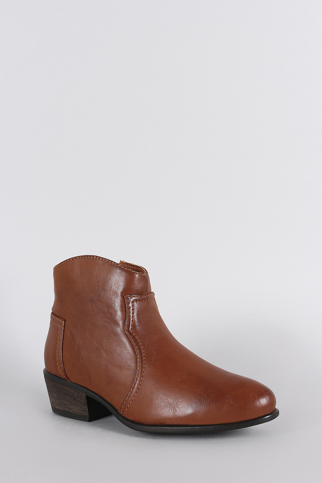 Bamboo Almond Toe Cowgirl Booties