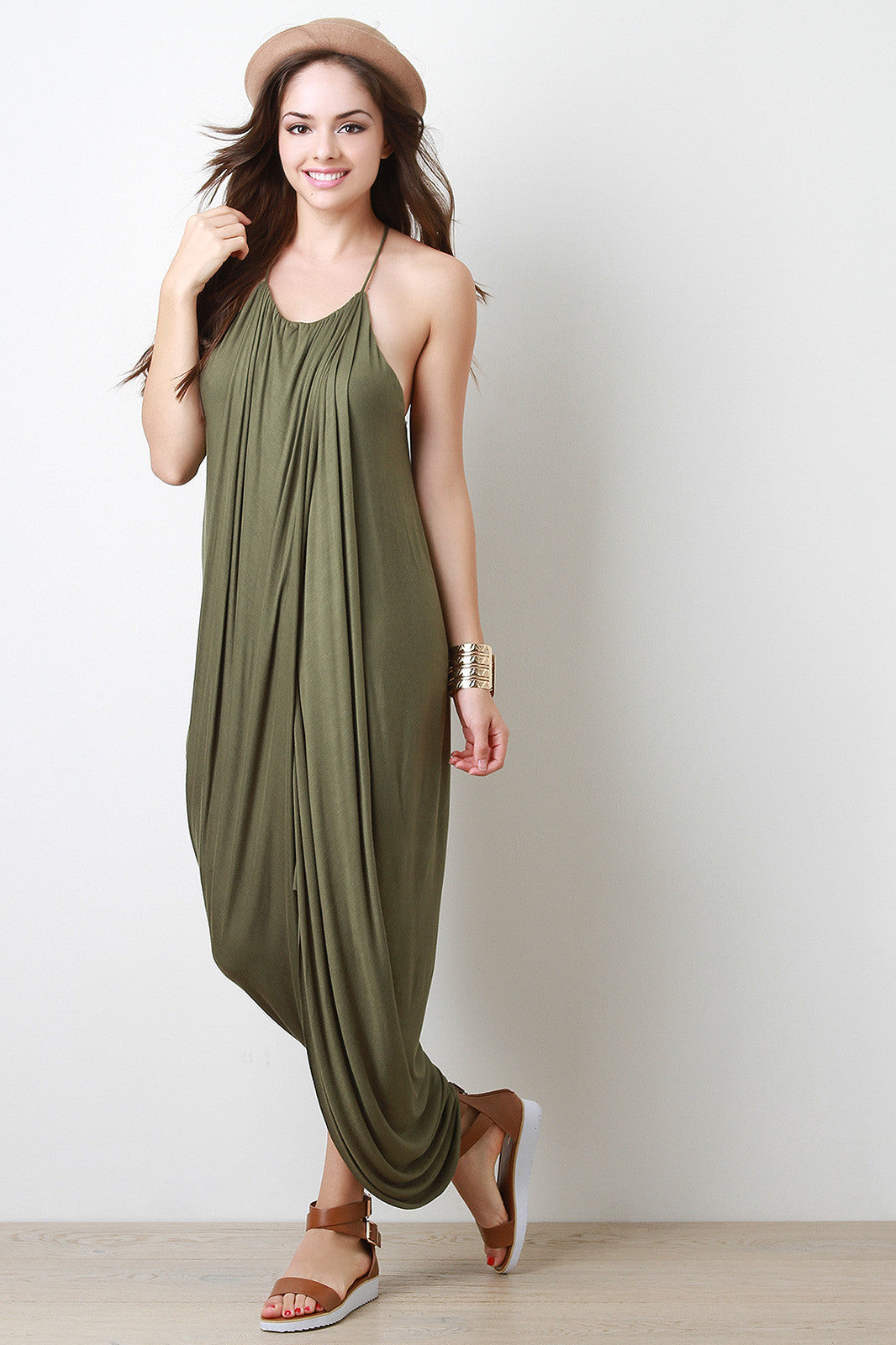 Thin Straps Tulip Maxi Dress