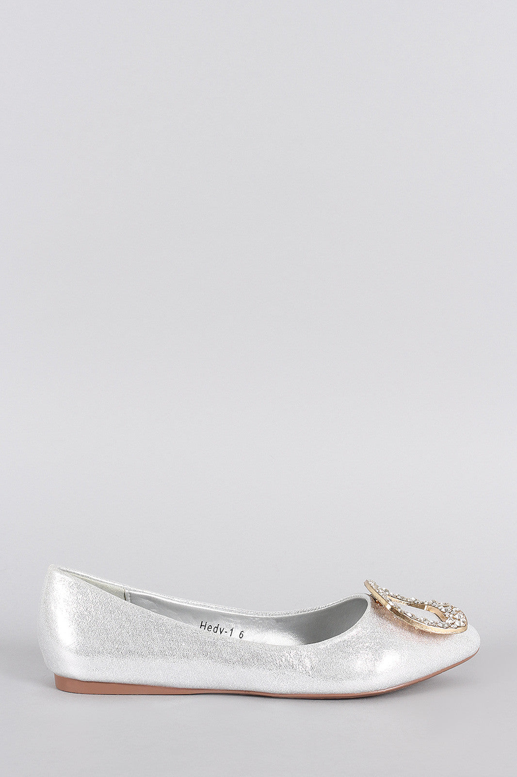 Princess Metallic Embellished Pointy Toe Flat