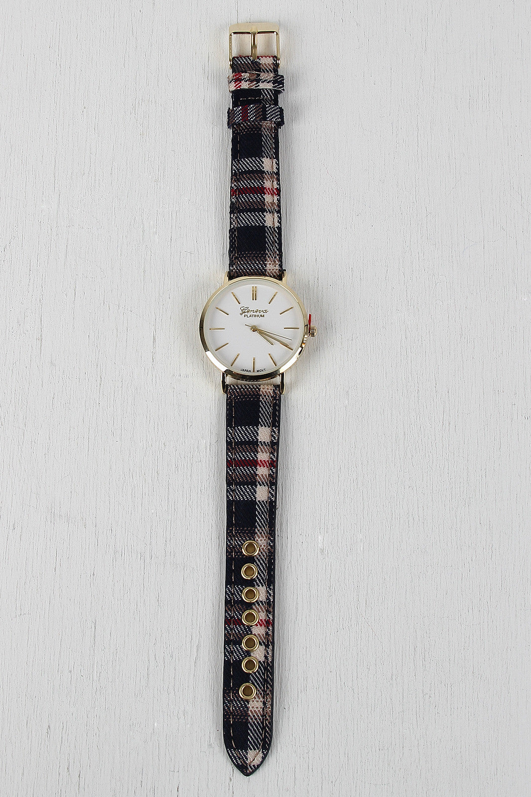 Plaid Fabric Watch