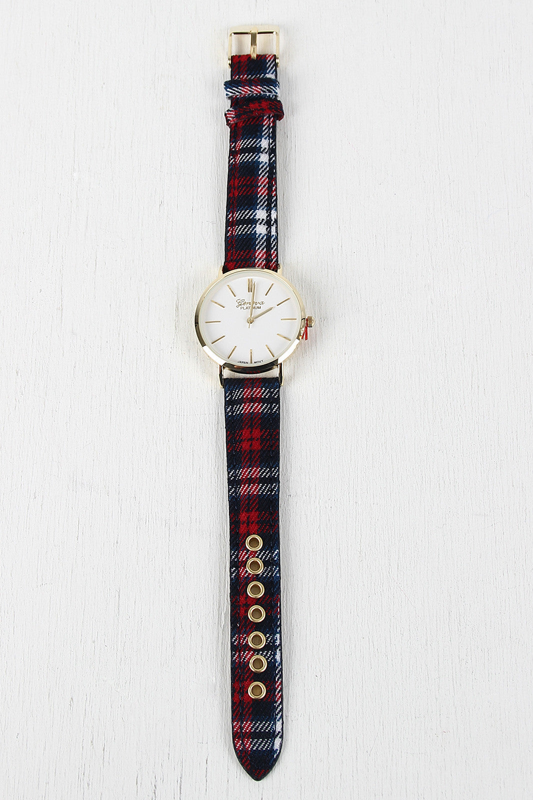 Plaid Fabric Watch