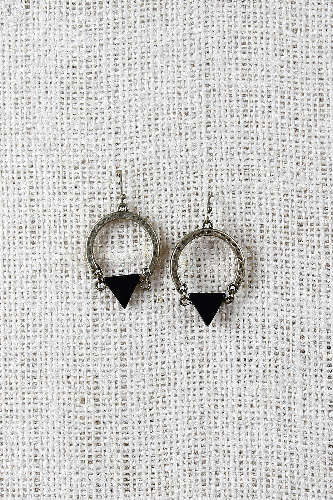 Textured Triangle Stone Earrings