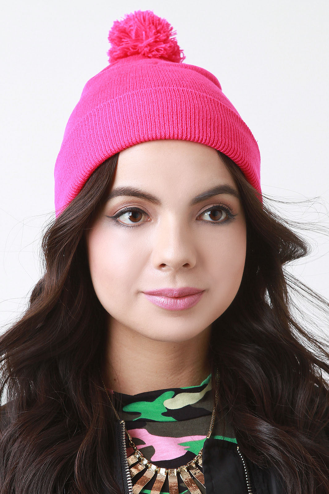 Pom Pom Thin Ribbed Beanie