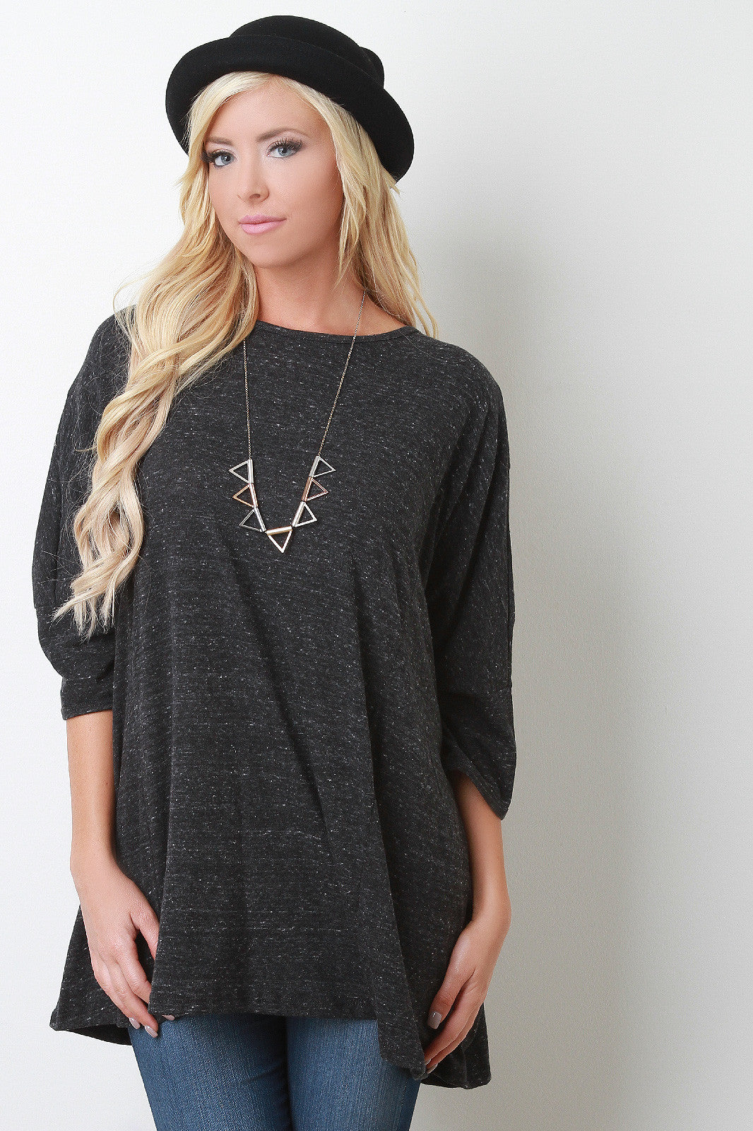 Lucky 7 Marled Knit Boxy Top