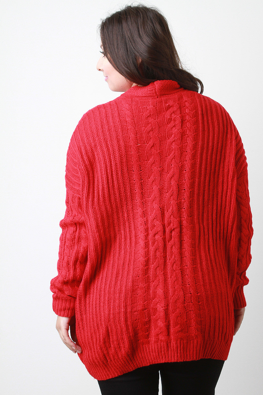 Cable Knit Front Pocket Cardigan