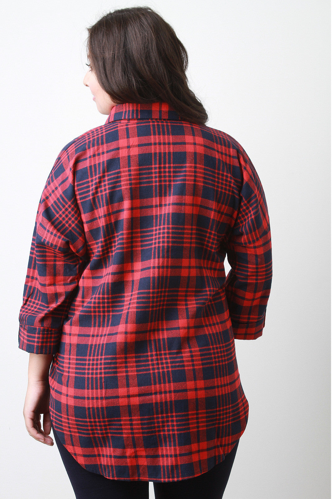 Quarter Sleeve Flannel Top