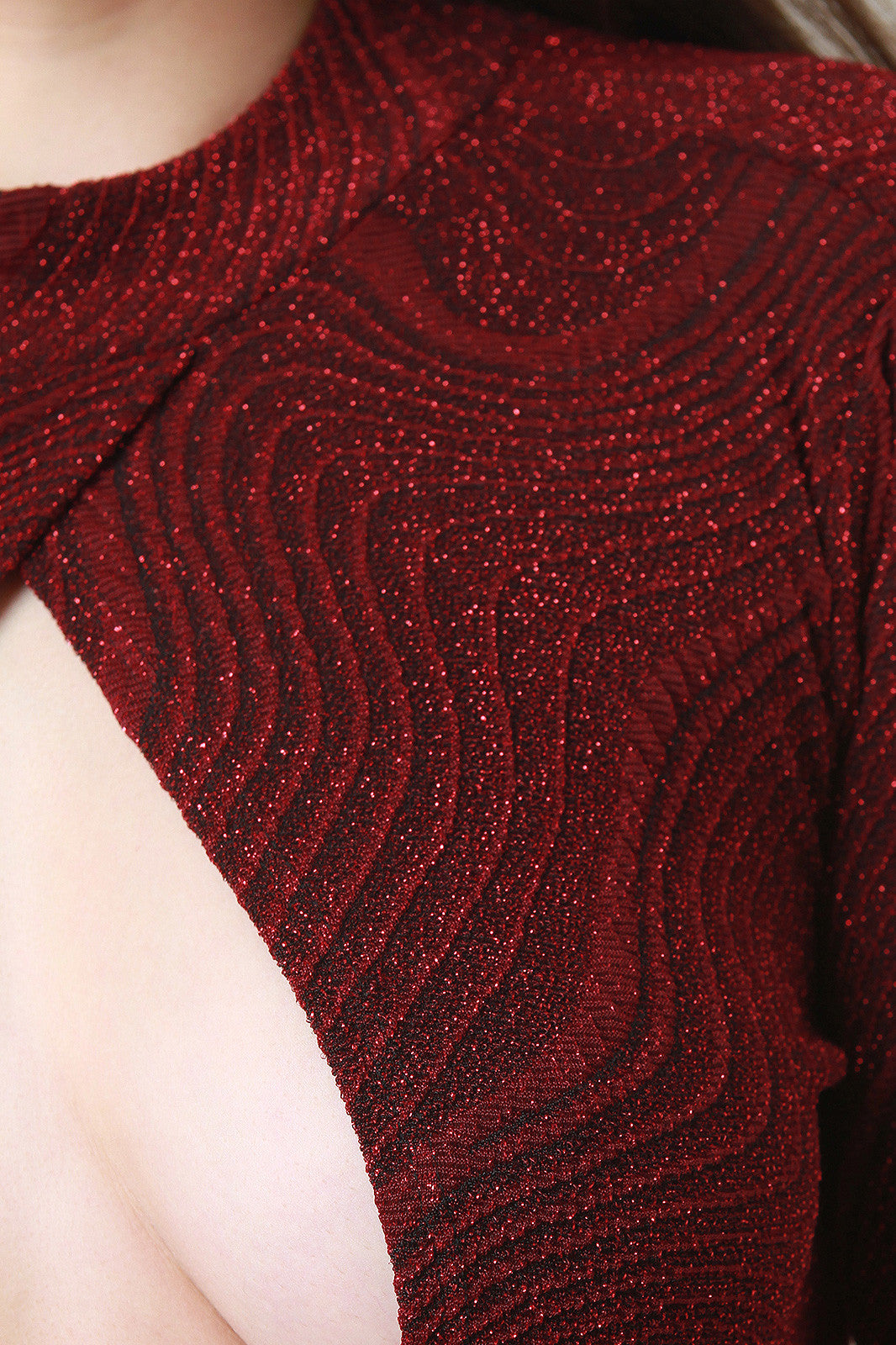 Metallic Knit Keyhole Front Mermaid Dress