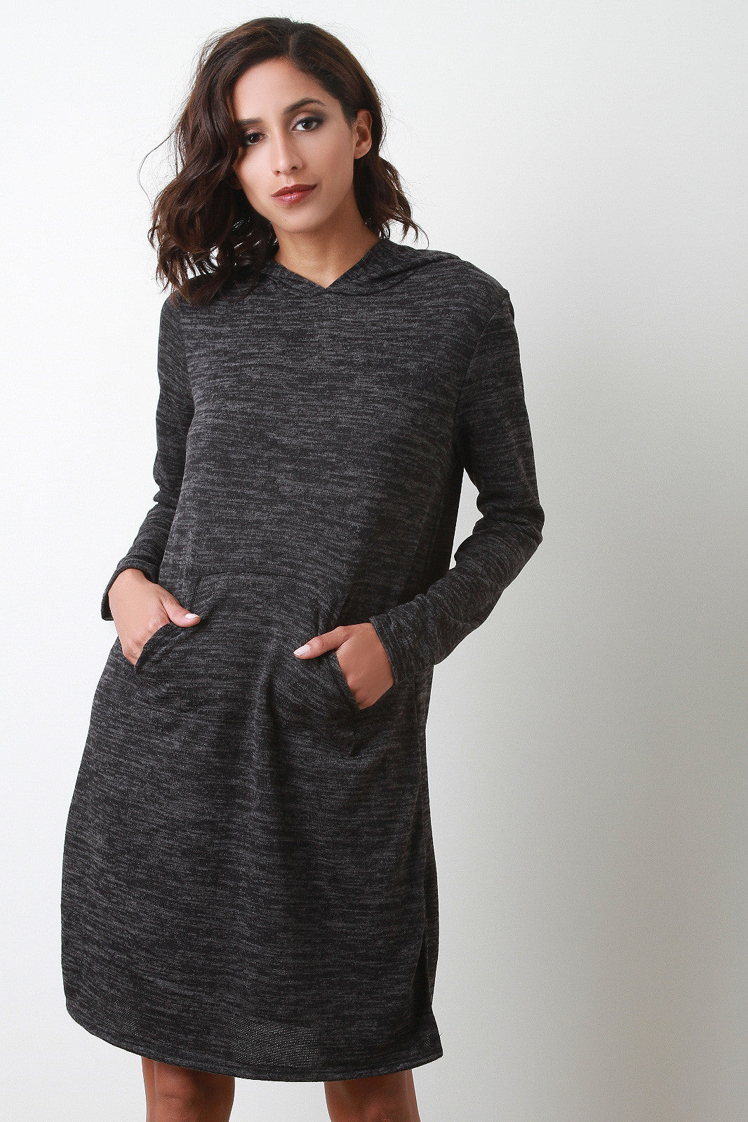 Long Sleeve Hoodie Midi Dress