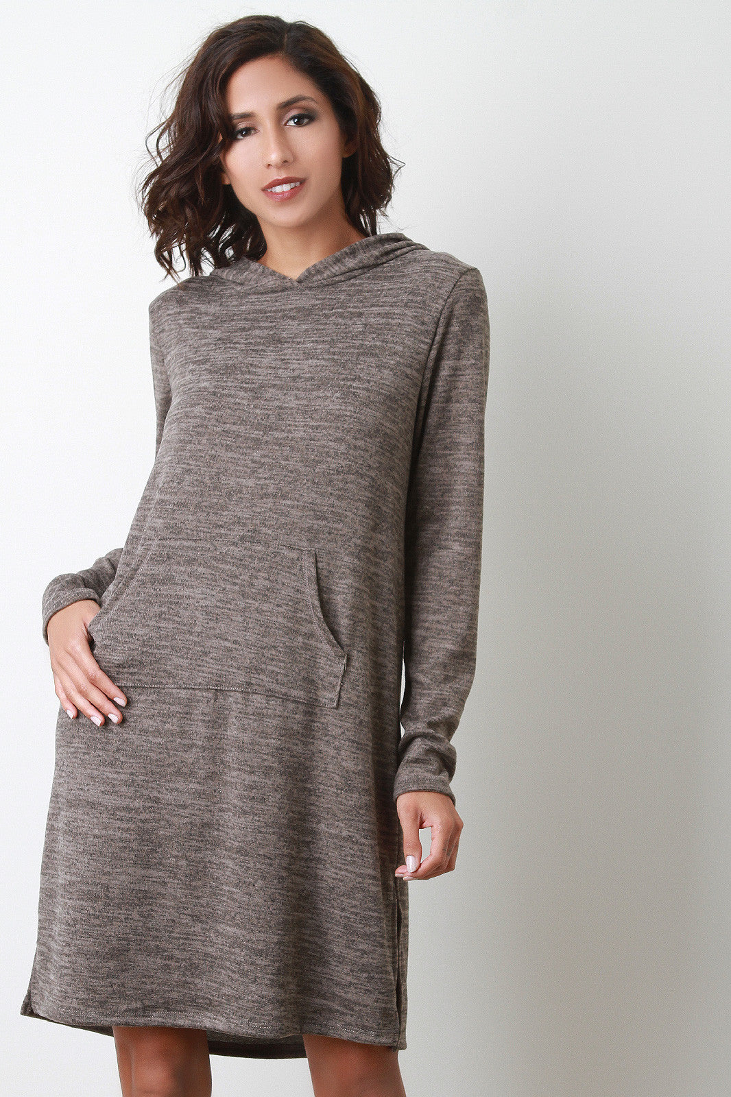 Long Sleeve Hoodie Midi Dress